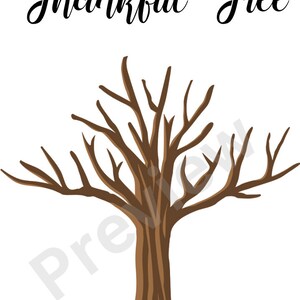 Thankful Tree PDF Printable With Leaves 2 Sizes - Flyer Size and 36 by ...