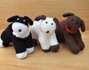 Hand Knitted Puppies, Soft Cuddly Dog, Stuffed Soft Small Animals