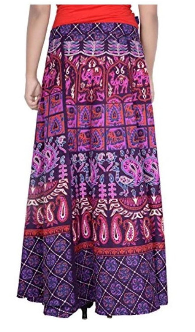 RAJASTHANI LOOK Ready Made Cotton Summer Lehanga Wrap Round Skirt Printed Fabric Women Ethnic Petticoat for Saree Skirt On Choli 38in Long.
