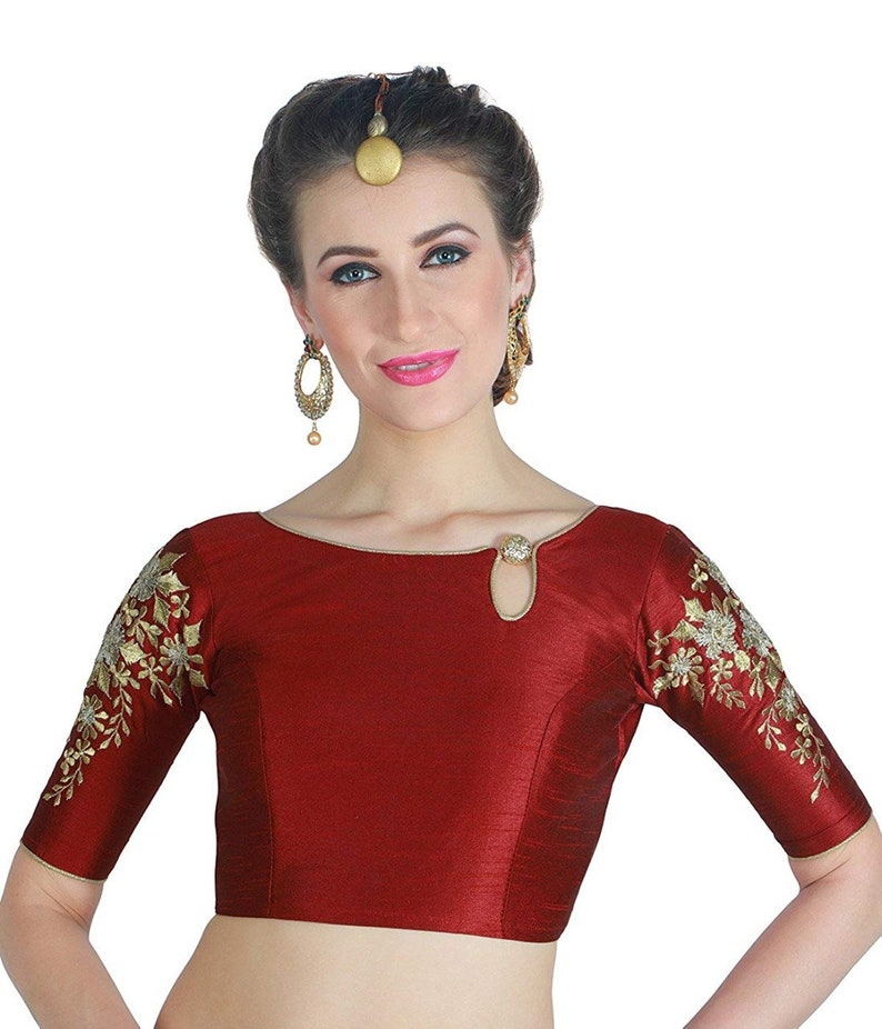 maroon full sleeves blouse