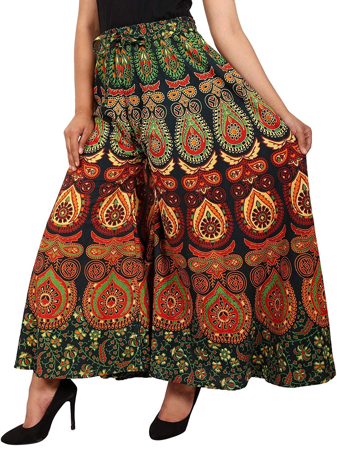 Free Shipping Cotton/ Jaipuri Palazzo/ Multicoloured Pants/ | Etsy