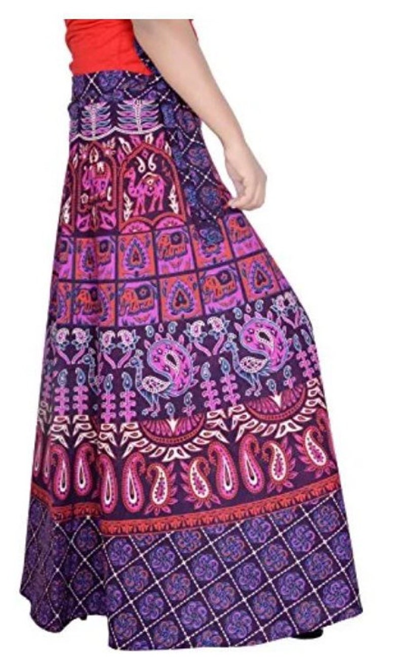 RAJASTHANI LOOK Ready Made Cotton Summer Lehanga Wrap Round Skirt Printed Fabric Women Ethnic Petticoat for Saree Skirt On Choli 38in Long.