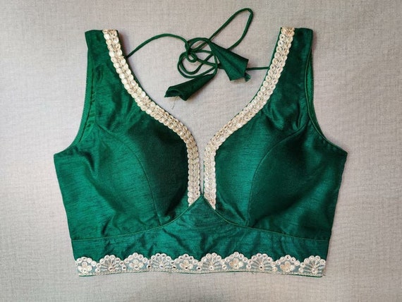 Green designer blouse for saree clearance