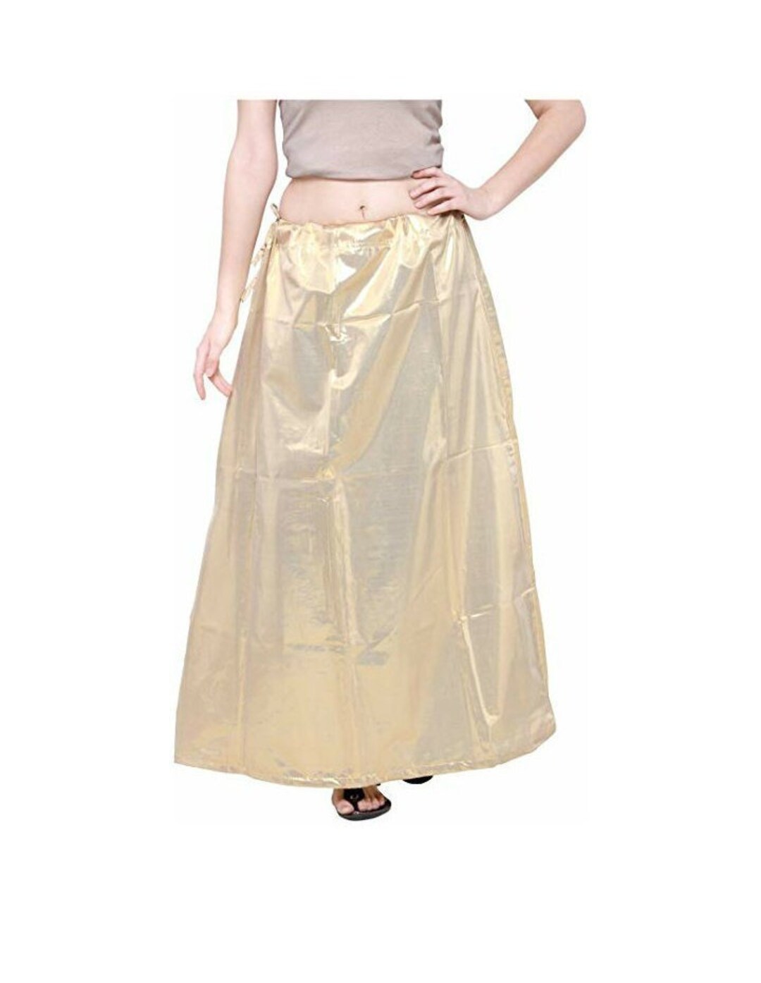 Free Shipping Ready Made Golden Shimmer Women Petticoats Satin