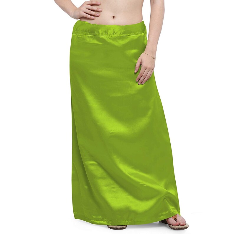 inskirt for saree. Free Shipping Ready made Green Elegant Look Women Ethnic Wear Petticoats satin Petticoat Lehenga for Saree