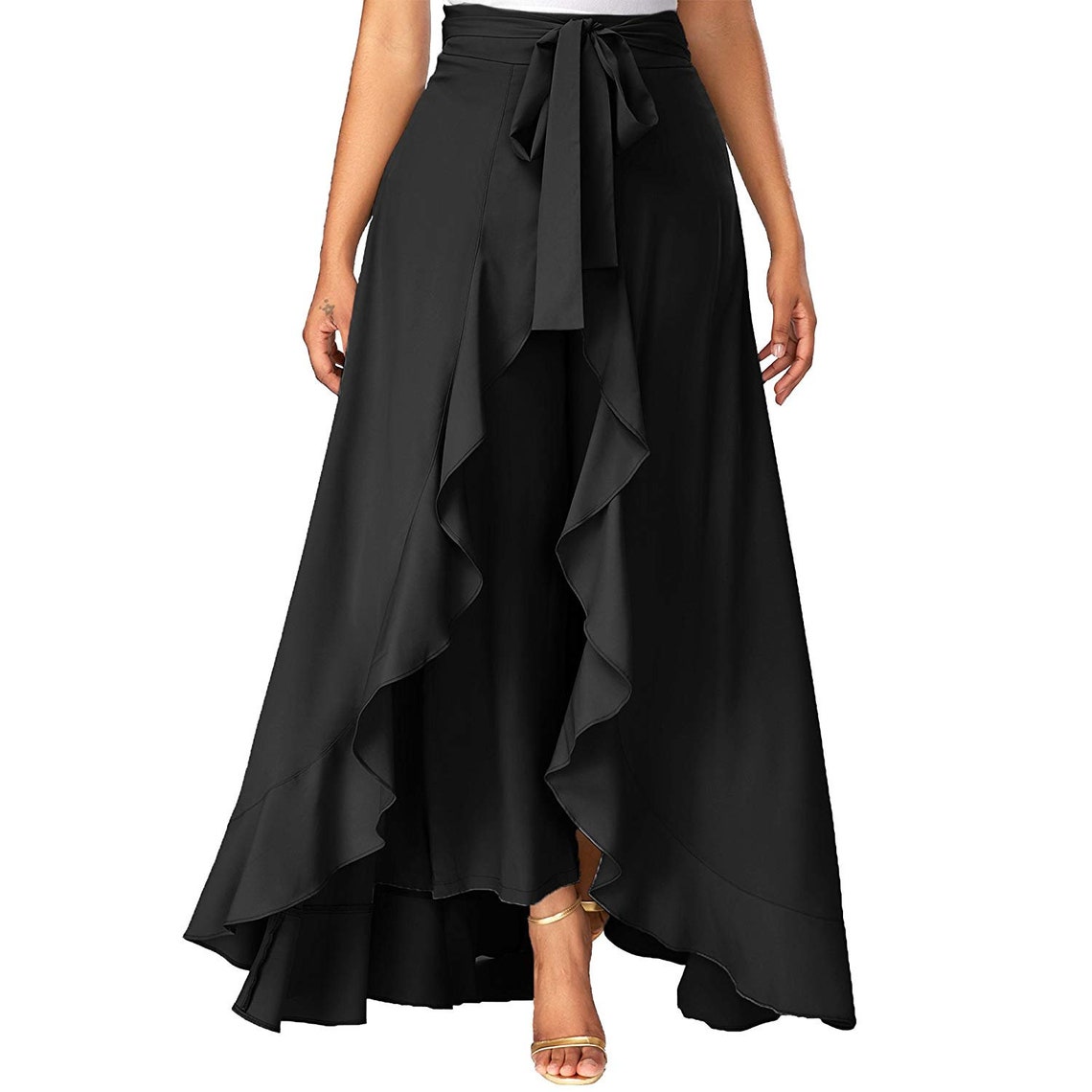 Women's Ruffle Palazzo Skirt/ Palazzo/ Grey Western Wear/ Etsy