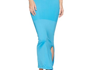 BLUE SAREE SHAPEWEAR Women's Stretchable Skirt Petticoat Lehanga Fabric Craft Mermaid Skirt Sari Skirt Elasticated Petticoat Party Wear