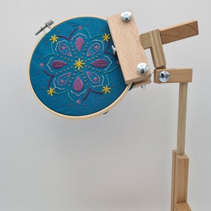 Nurge Adjustable Embroidery Seat Stand, high quality wood seat stand, hand  embroidery hoop frame, very versatile, easy to use