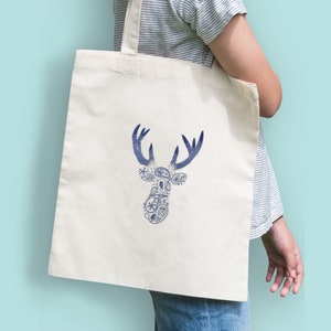 Deer Embroidery Tote Bag Kit for Beginner Craft Kit Gift for Friend Beginner Embroidery Kit Gift DIY Creative Gift Mindful Craft Set