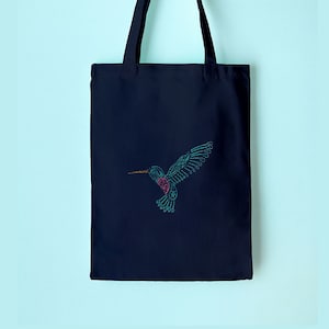 Hummingbird Embroidery Tote Bag Kit for Beginner Craft Kit Gift for Friend Beginner Embroidery Kit Gift DIY Creative Gift Mindful Craft Set