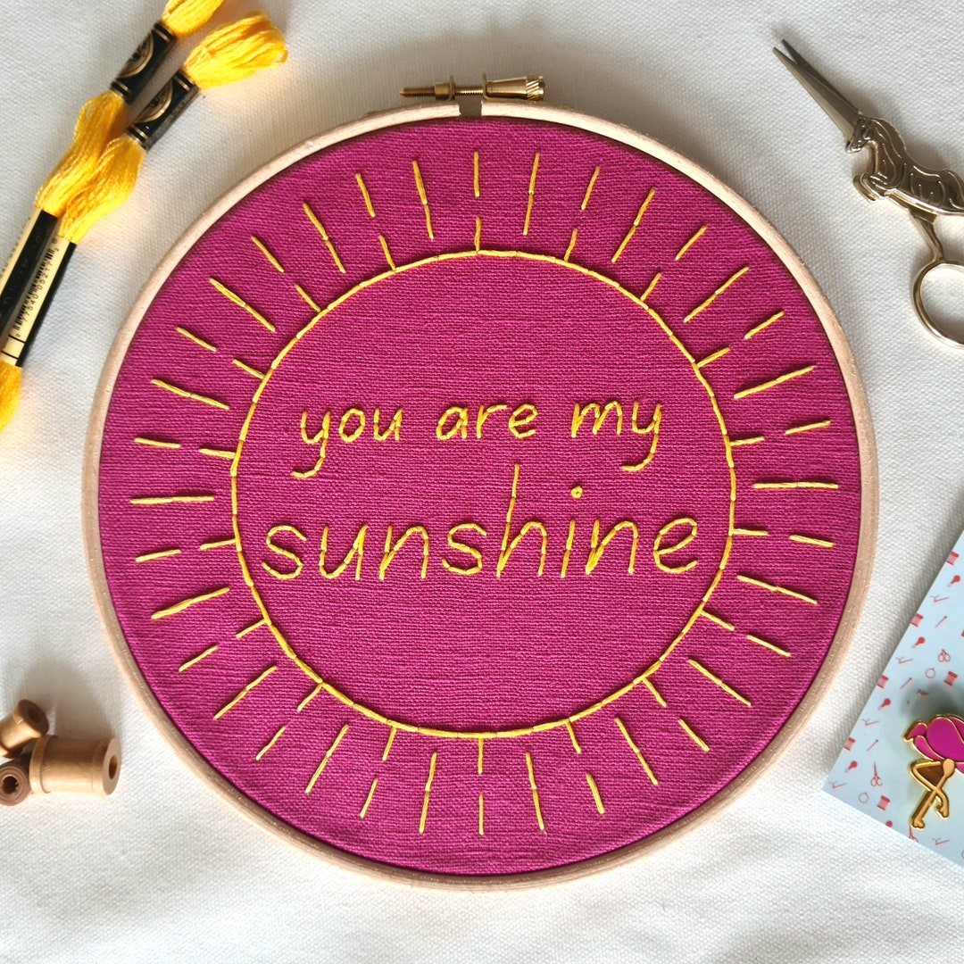 You Are My Sunshine Embroidery Kit, Craft Kit for Beginners, Rainbow ...