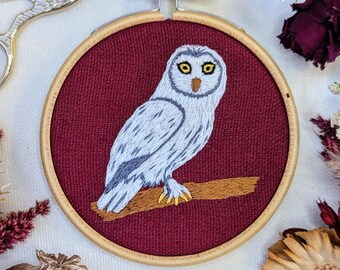 Mini Owl Embroidery Kit, 3-Inch Organic Cotton DIY Craft Set for Beginners