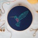 Hummingbird Embroidery Kit, Craft Kit for Beginners, Paisley Hoop Art, Modern Needlework Set, Bird Lovers Gift, DIY embroidery pattern 