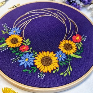 Summer Wreath Embroidery Pattern PDF for Beginners Embroidery Digital Download Embroidery Instructions Download