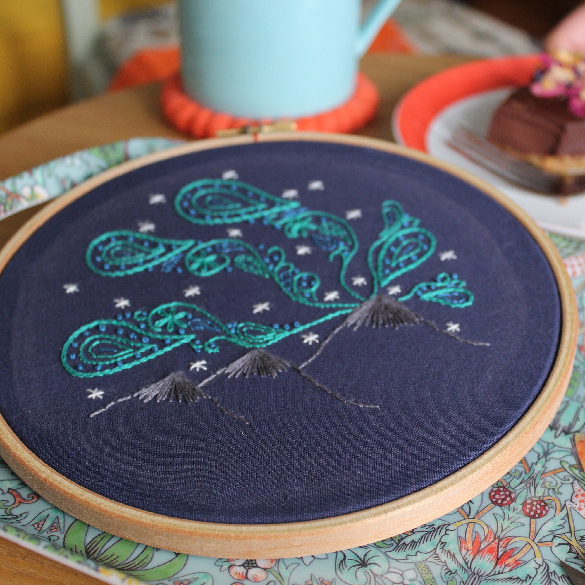 Photo embroidery kit for beginners - nature tones