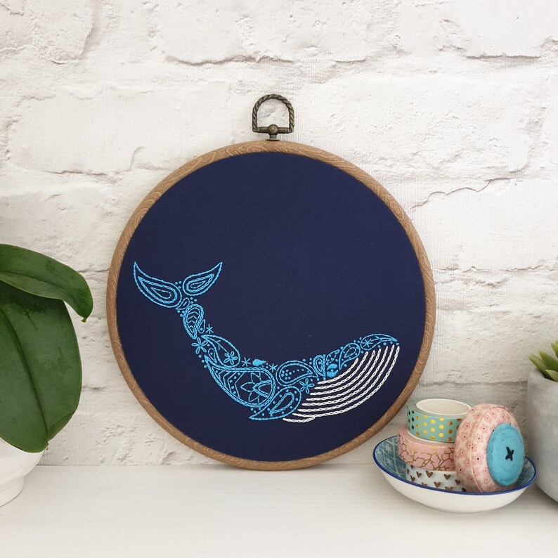 Whale embroidery nwcvq pdf download paisley hoop art  etsy Whale embroidery nwcvq pdf download paisley hoop art  etsy