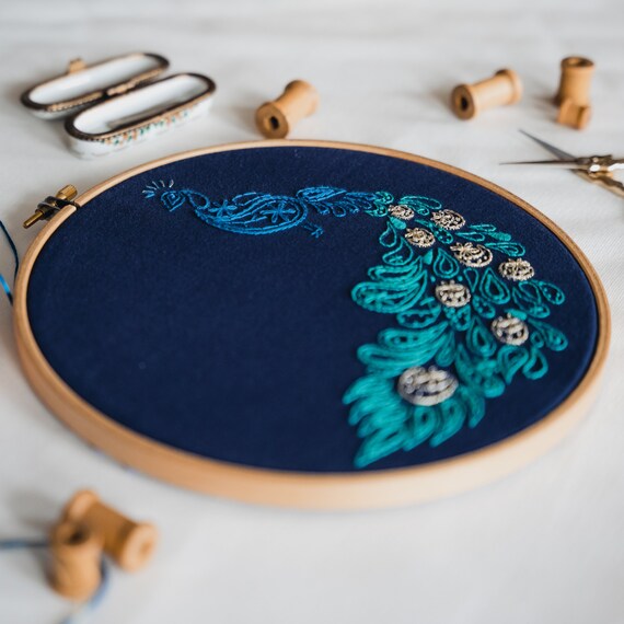 Top 3 ways of transferring embroidery patterns to fabric - Peacock