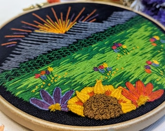 Mountain Meadow Embroidery Pattern PDF for Beginners Embroidery Digital Download Embroidery Instructions Download