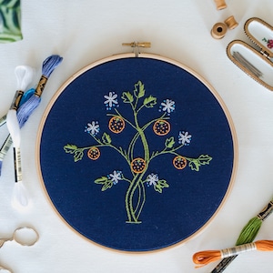 Beginner Orange Tree Embroidery Kit for Beginner Craft Kit Gift for Friend Beginner Embroidery Kit Gift DIY Creative Gift Mindful Craft Set