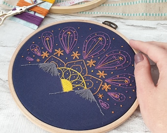 Sunset Embroidery Pattern PDF for Beginners Embroidery Digital Download Embroidery Instructions Download