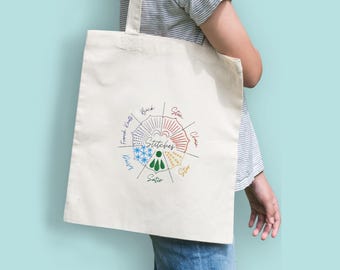 Beginner Sampler DIY Tote Bag Embroidery Kit, Organic Cotton Craft Set