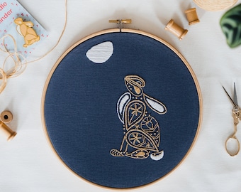 Moon gazing Hare Embroidery kit