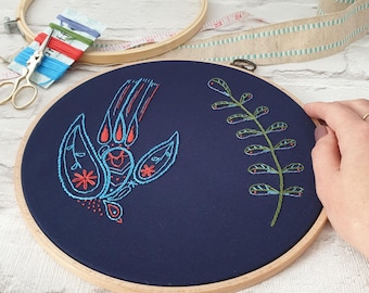 Swallow Embroidery Pattern PDF for Beginners Embroidery Digital Download Embroidery Instructions Download