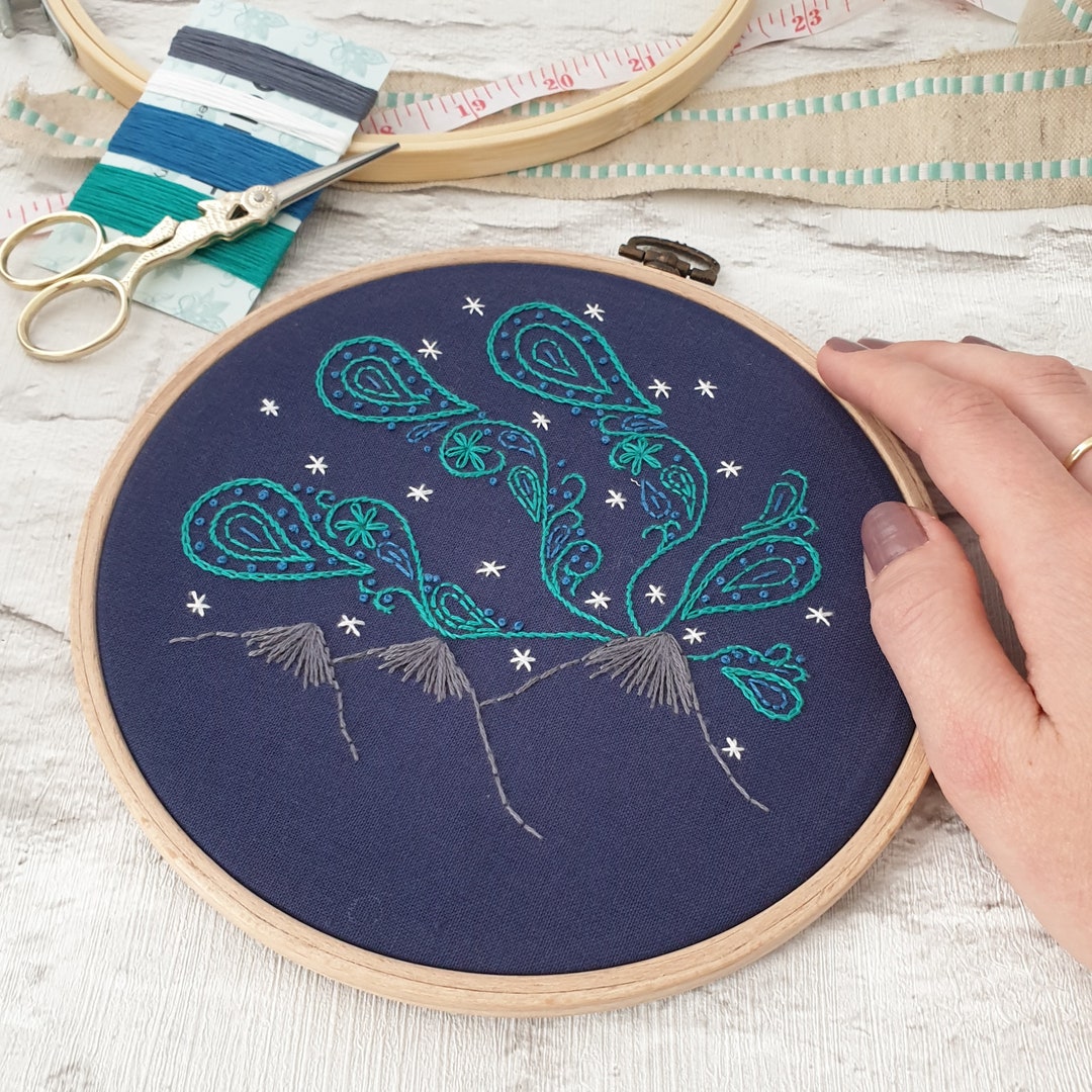 Northern Lights Embroidery Pattern PDF for Beginners Embroidery Digital ...