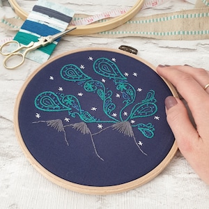 Northern Lights Embroidery Pattern PDF for Beginners Embroidery Digital Download Embroidery Instructions Download