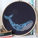 Whale Embroidery Kit, Craft Kit for Beginners, Paisley Hoop Art, Modern Needlework Set, Animal Lovers Gift, DIY embroidery pattern 