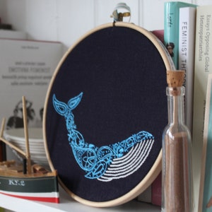 Whale Embroidery Pattern - PDF for Beginners - Modern DIY Hand Embroidery Digital Download