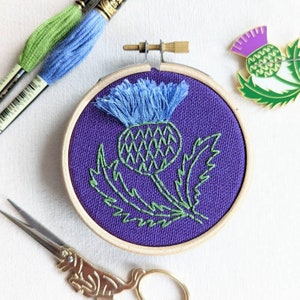 Die schottische Distel ist ein Mini-Stickerei-Kit für Anfänger, Stickerei-Kit für Geschenk für Freund DIY Dekoration Dekoration Schottland