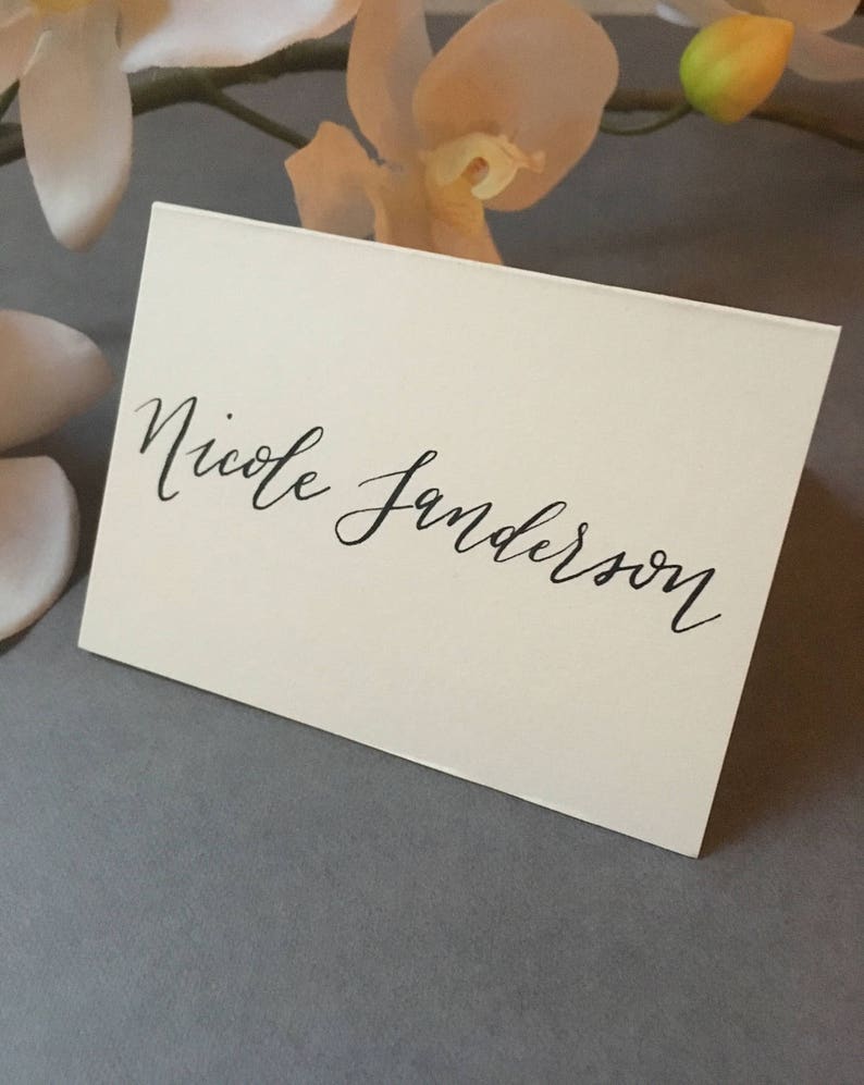 Hand Lettered Calligraphy Wedding Escort Cards Custom Wedding Place Cards