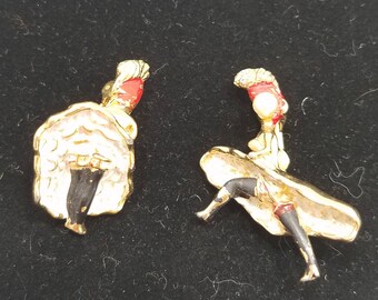 Fun & Definitely Unique! Petite Pair of Can-Can Dancer Pins