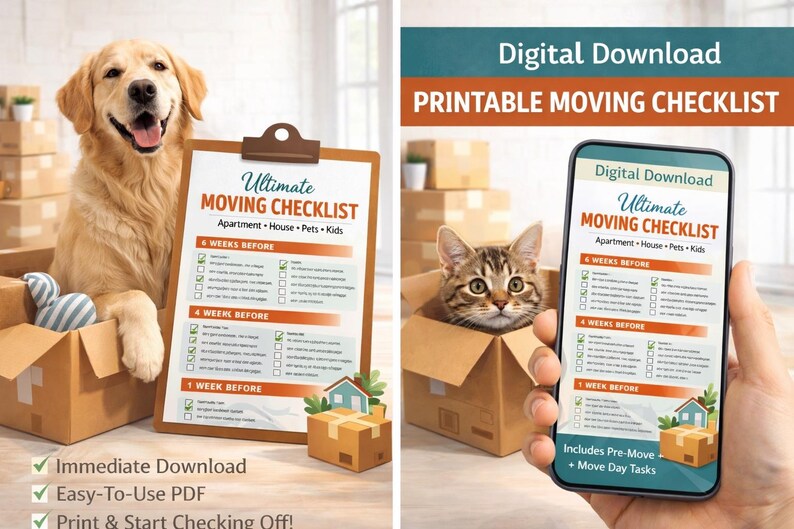 Ultimate Printable Moving Checklist and Planner - Etsy