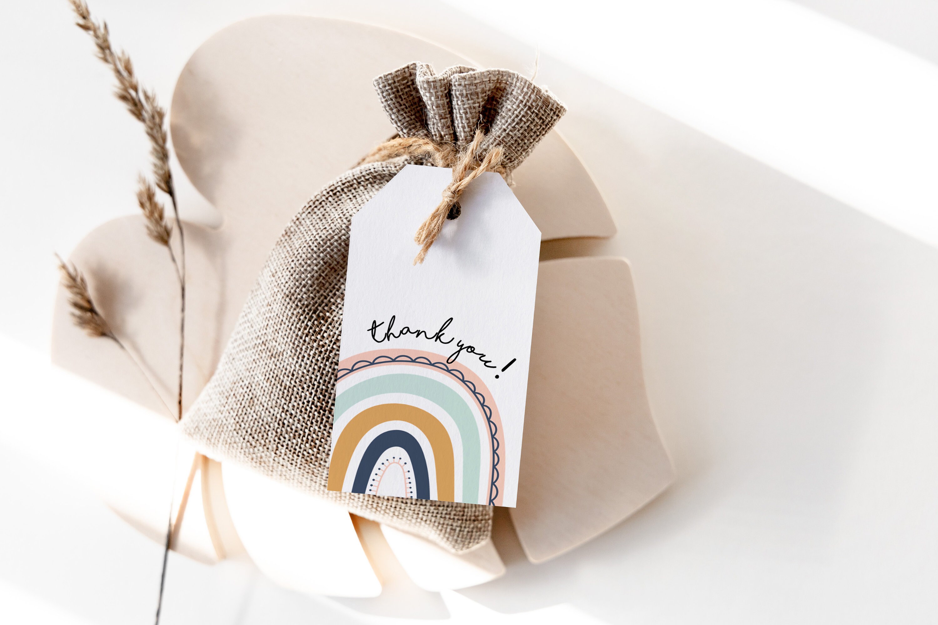 Boho Rainbow Multi-pack Thank You Tag - Gift Tag - Party Favor ...
