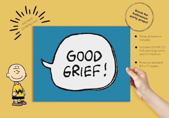 Charlie Brown Good Grief Printable Instant Etsy