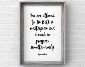 Work Progress Quote Etsy