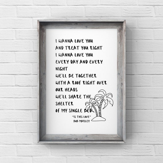 Bob Marley Lyrics Wall Art for Sale