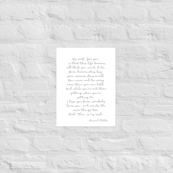 My Wish For You Lyrics Poster | Rascal Flatts | Music Art Print (8x10)