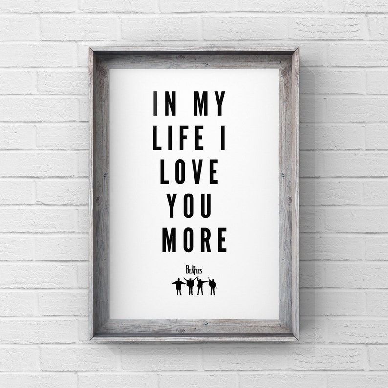 In My Life The Beatles lyrics wall hanging art print Etsy