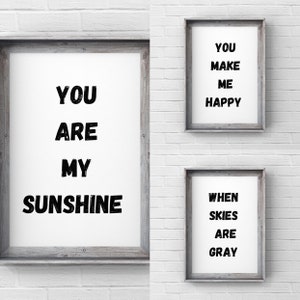 You are my Sunshine lullaby lyrics trio set of 3 wall hanging | Etsy You are my Sunshine lullaby lyrics trio set of 3 wall hanging | Etsy