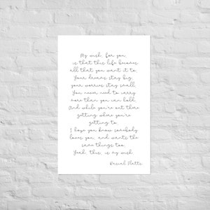 My Wish Rascal Flatts Country Song Quote Music Lyrics Wall Hanging Art Print | Poster Print - Etsy