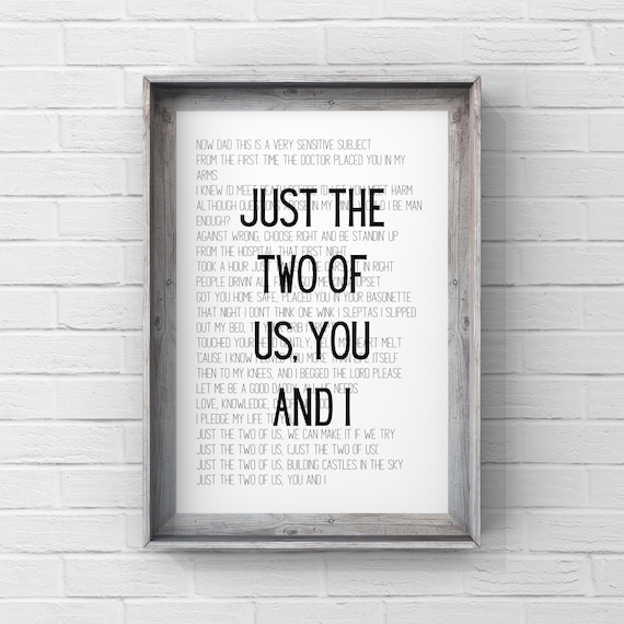 Just the Two of Us Will Smith Song Rap Lyrics Wall -  Norway