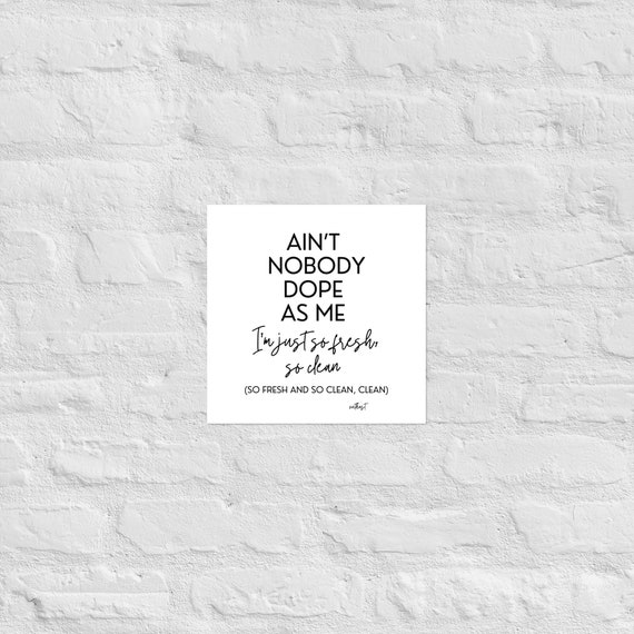 Outkast so Fresh so Clean Rap Lyrics Wall Hanging Art Print Poster Print 