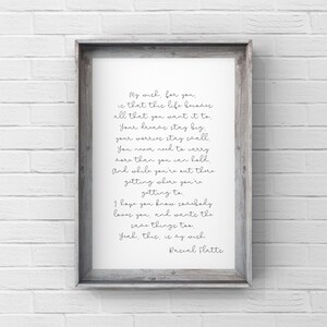 My Wish Rascal Flatts Country Song Quote Music Lyrics Wall Hanging Art Print | Poster Print - Etsy