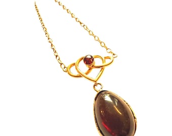 Romantic Heart Knot Necklace / Romantic Necklace in Early 1900s Style