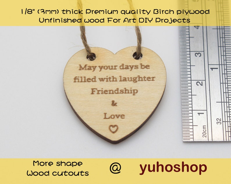 WOODEN BESTIES SHAPES gift tag art craft card make scrapbook embellishment words