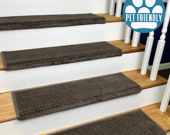 Pawstruck Overcoat (plus other colors) Pet Friendly True Bullnose® Padded Carpet Stair Tread (Sold Each)
