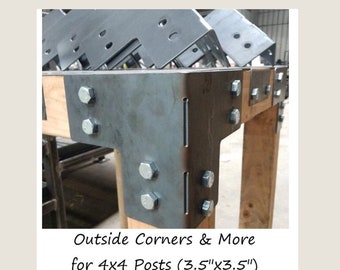 PostHugger™ Outside Corner Brackets AND MORE For 4x4 Wood Posts | Shop Table Pergola Brackets | 1/8" Plate Steel USA